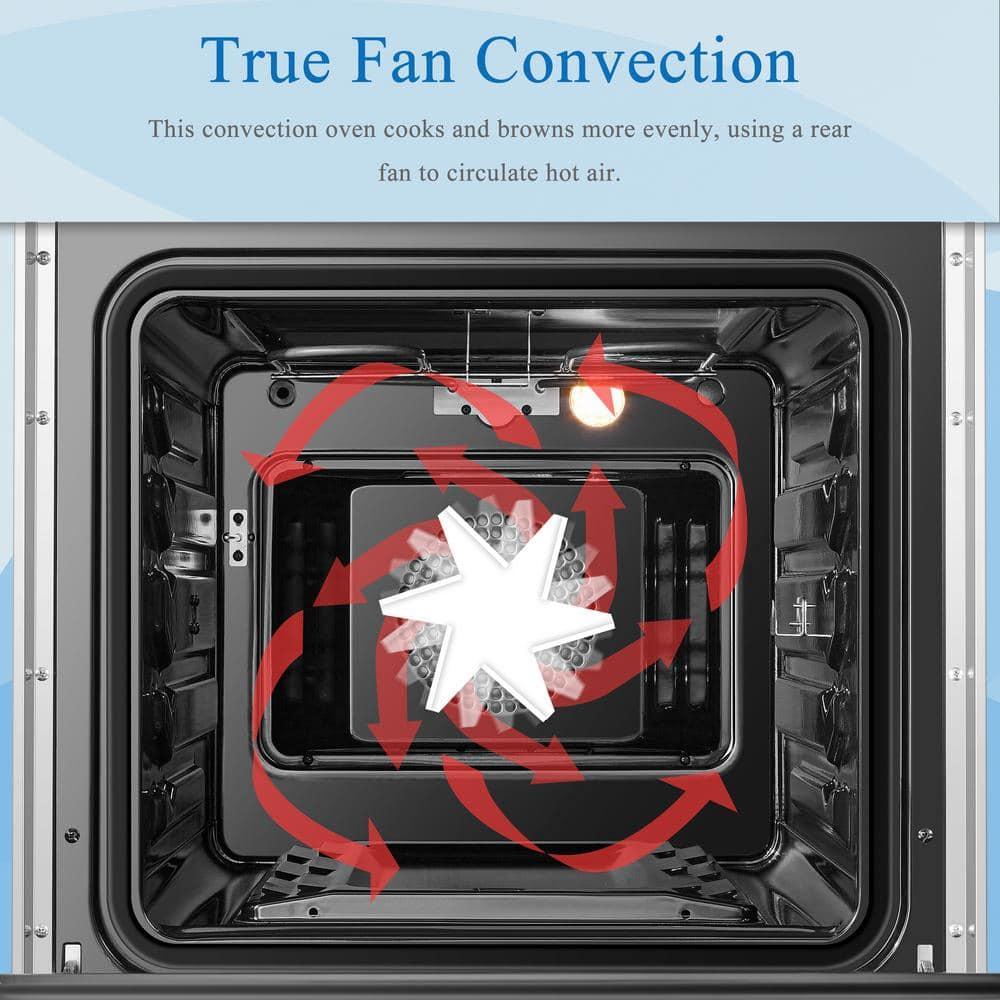 Lanbo Lanbo 24 Inch 2.9 Cu.ft Freestanding Electric Range with Air Fry, Rotisserie and True Convection Oven, Stainless Steel LBERT24RCSAA