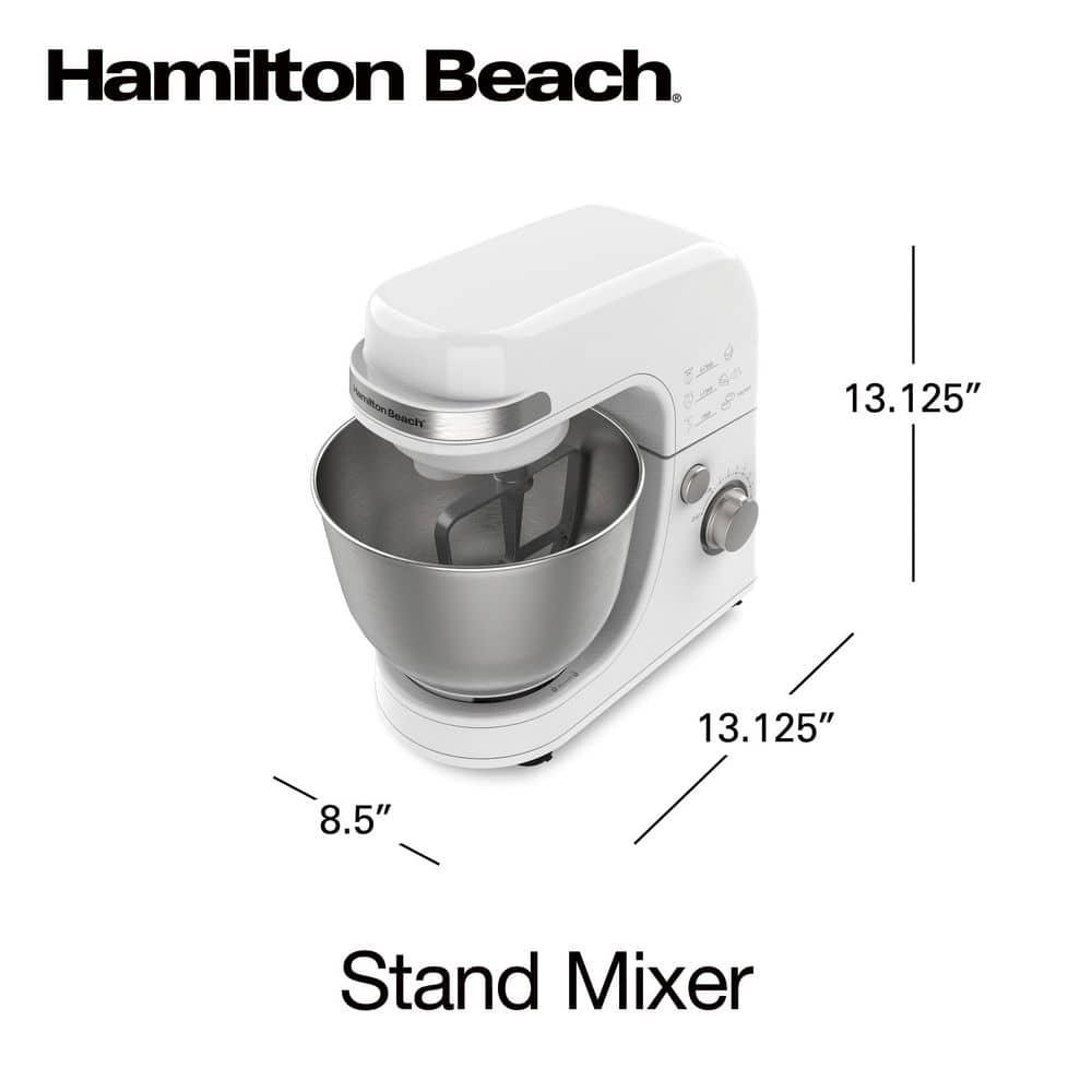 Hamilton Beach® 7-Speed 4-Quart Electric Stand Mixer with Splash Guard, Dough Hook, Flat Beater, and Whisk Attachments