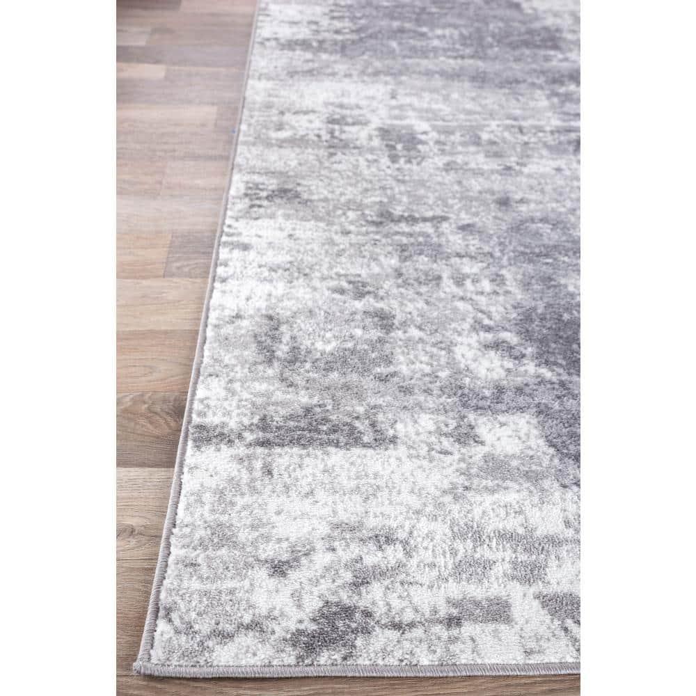 World Rug Gallery Distressed Abstract Gray 7'10" x 10' Area Rug