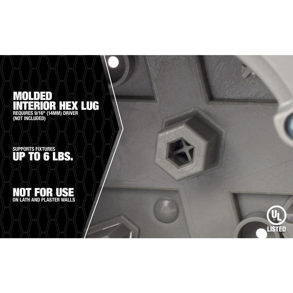 Madison Electric Products Smart Box Shark Tooth 1-Gang Gray Polycarbonate Interior Old Work Standard Round Ceiling/Wall Electrical Box