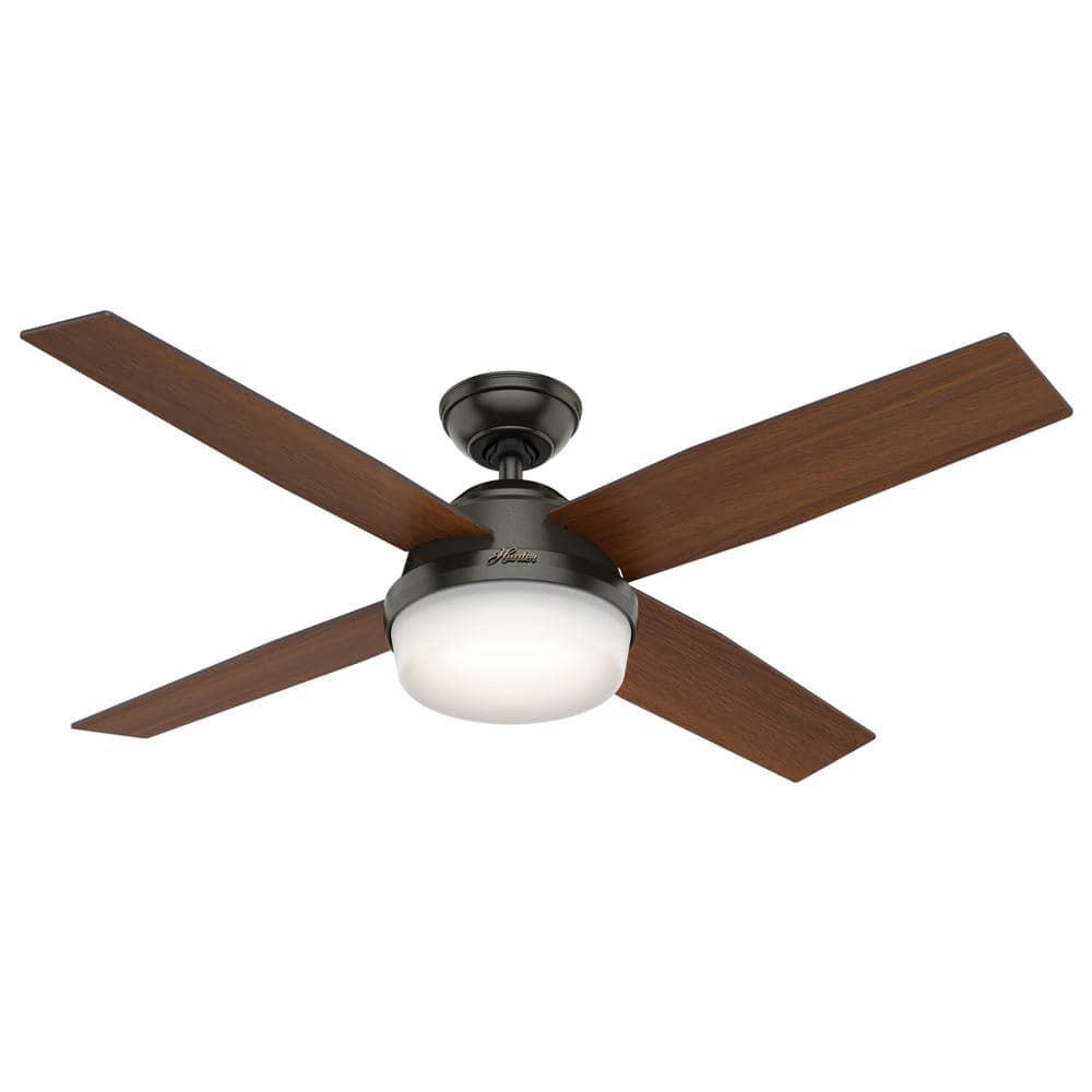 Dempsey 52" 4 - Blade Contemporary Indoor Ceiling Fan with Lights and Remote