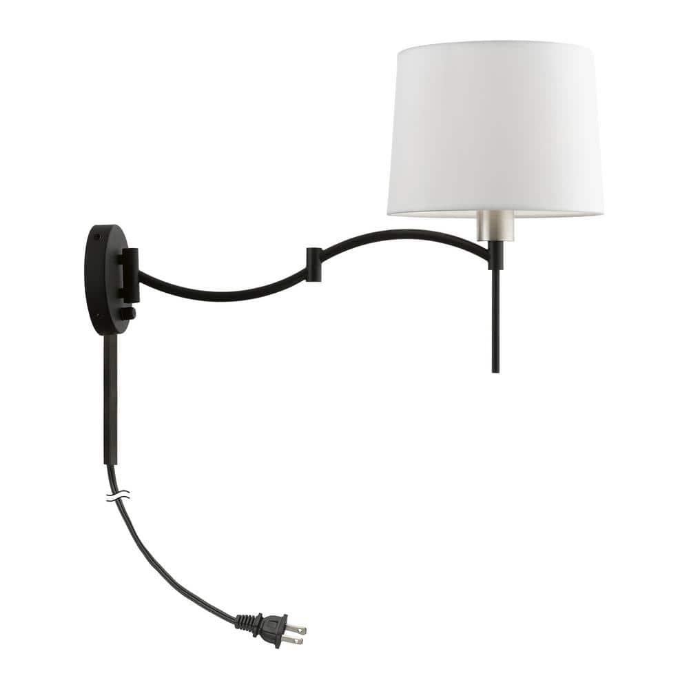 Livex Lighting 1 - Light Wall Light in  Black/Brushed Nickel