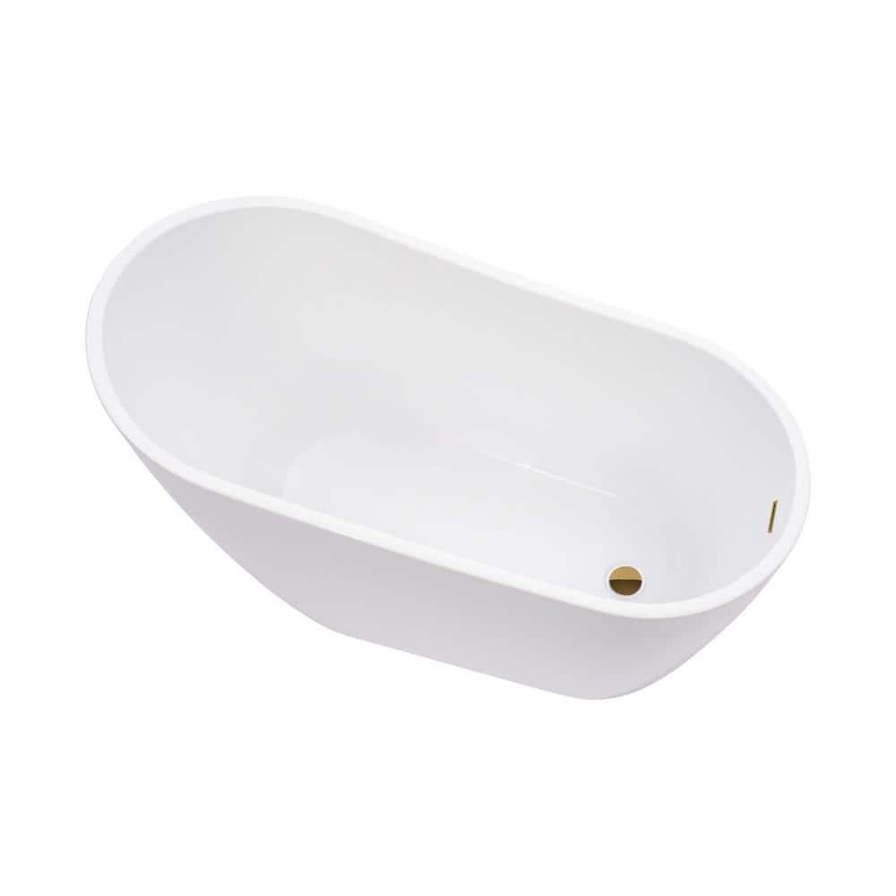55.3" X 28.3" Freestanding Soaking Bathtub