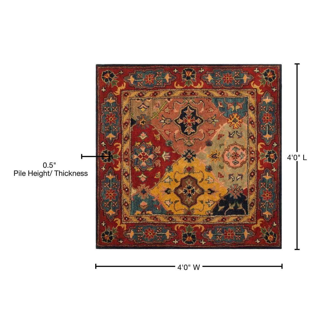 Heritage HG926 Hand Tufted Area Rug - Red/Multi - 4'x4' - Safavieh.