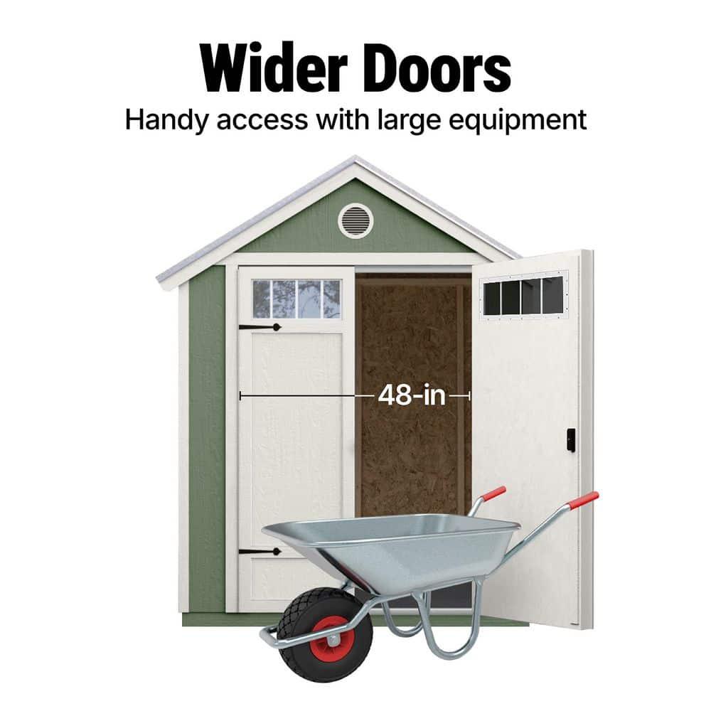 Handy Home Garden 6 ft. W x 8 ft. D Wood Storage Shed with Floor