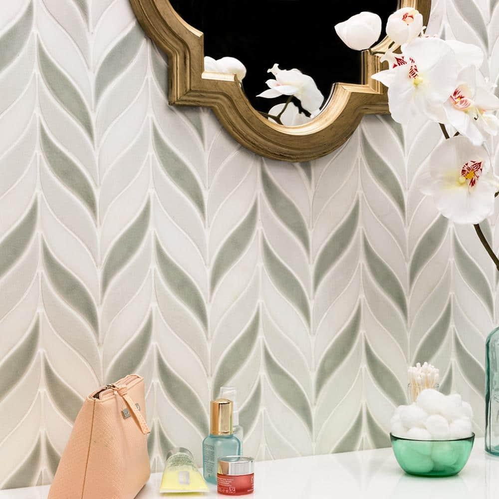 Divine Sprig 2" x 3" Ceramic Mosaic Wall Tile (0.86 Sq. Ft. / Sheet)