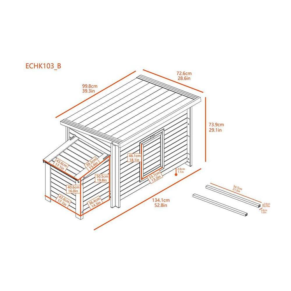 New Age Pet® ECOFLEX® Red Fontana Chicken Barn, Eco-Friendly and Non-Toxic Urban Coop for 2-3 Chickens, Easy Assembly, with Nesting Box and Roosting Bars, Moisture and Odor Resistant