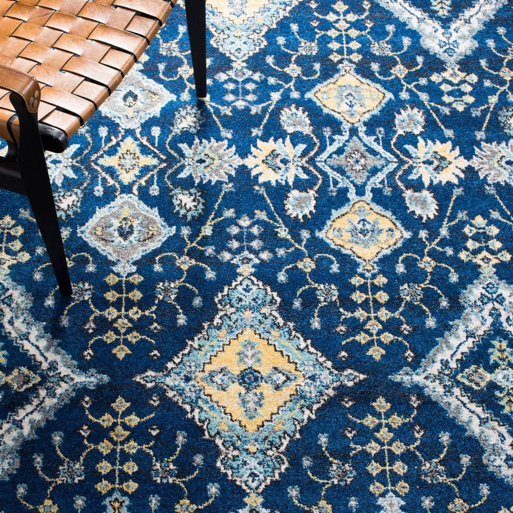 Evoke EVK224 Power Loomed Area Rug - Royal/Ivory - 4'x6' - Safavieh.