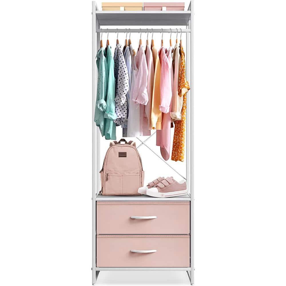 Sorbus Sorbus 2 Drawer Clothing Rack with Wood Top and Steel Frame