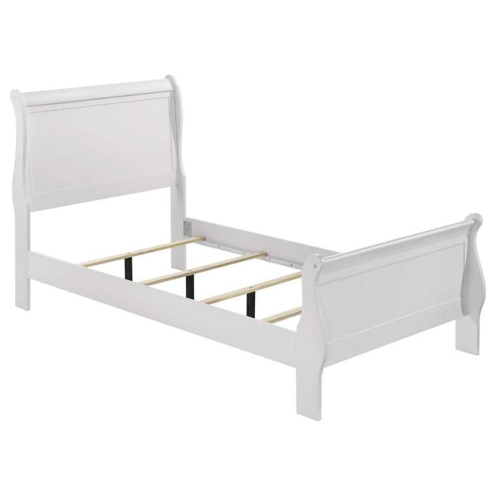 Benjara Nim Bed, Sleigh Panel Headboard Design, Low Profile