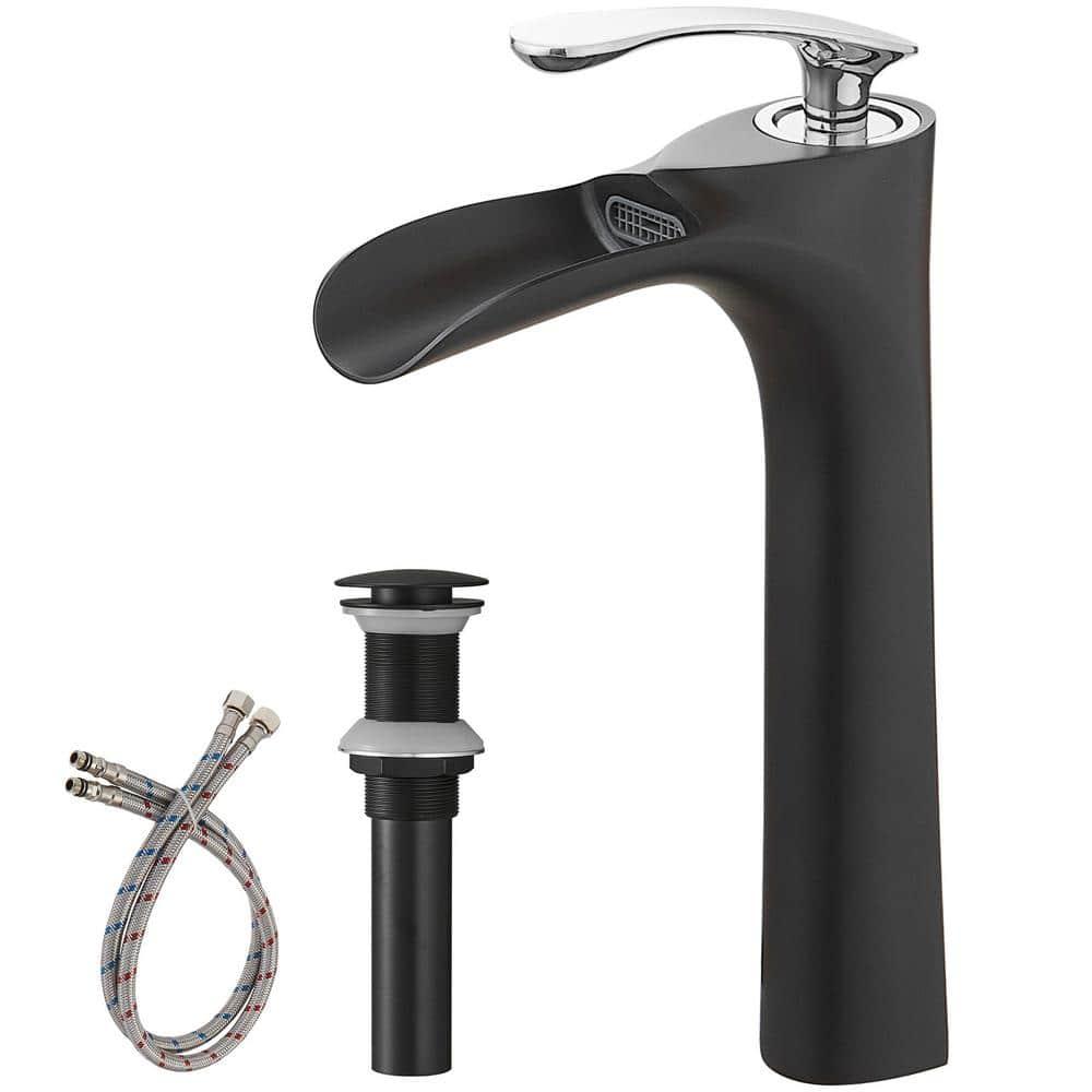 BWE Single Hole Single Handle Bathroom Vessel Sink Faucet With Pop Up Drain Without Overflow