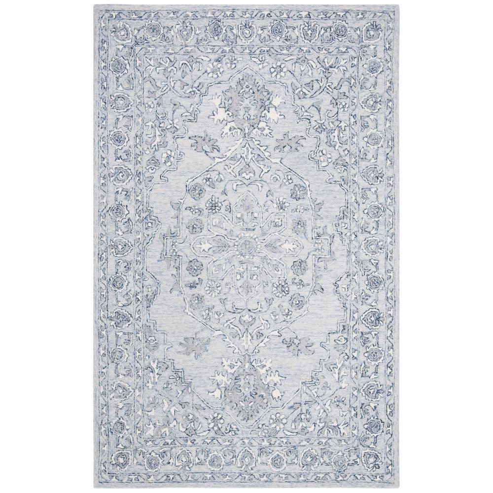 Martha Stewart Micro Loop - MSR3370 - Indoor Hand Woven Area Rugs - Light Blue/Ivory - 5'x8'