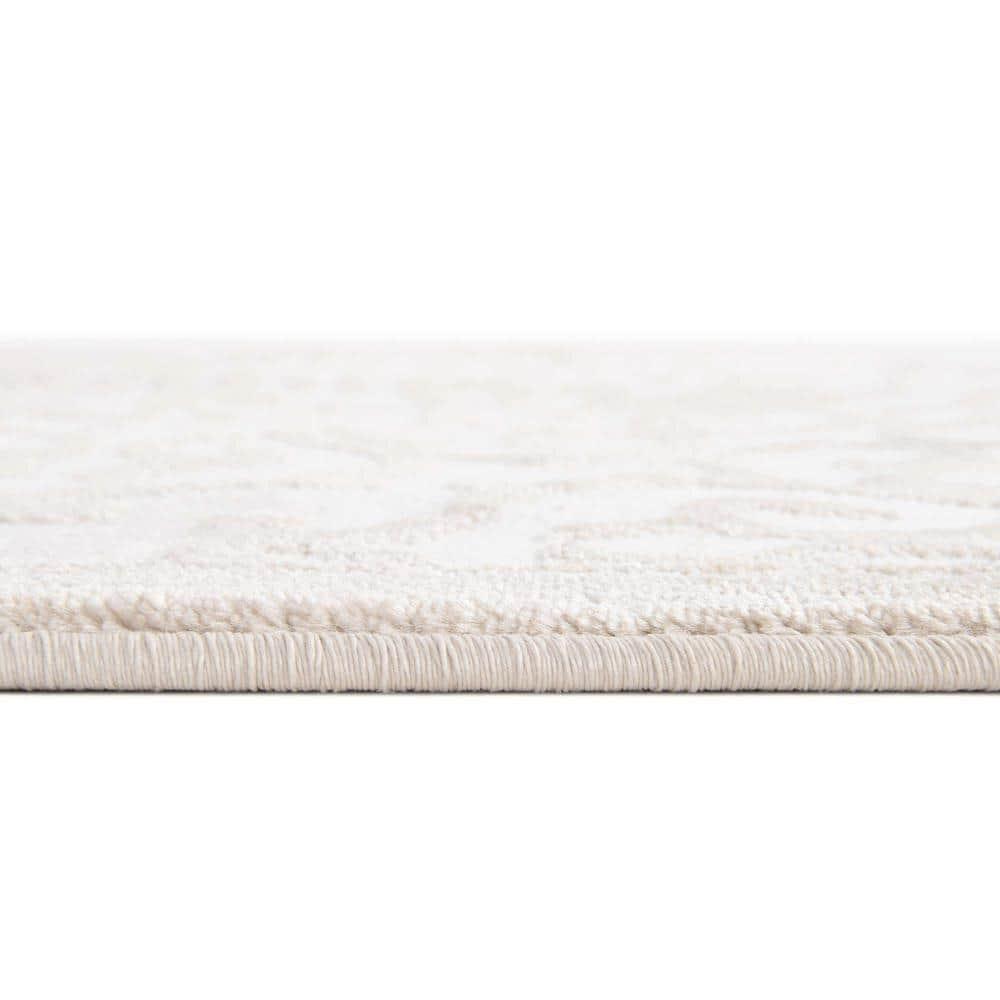 Unique Loom Rushmore Collection Area Rug - Johnson (3' x 9' 10" Runner Snow White/Beige)