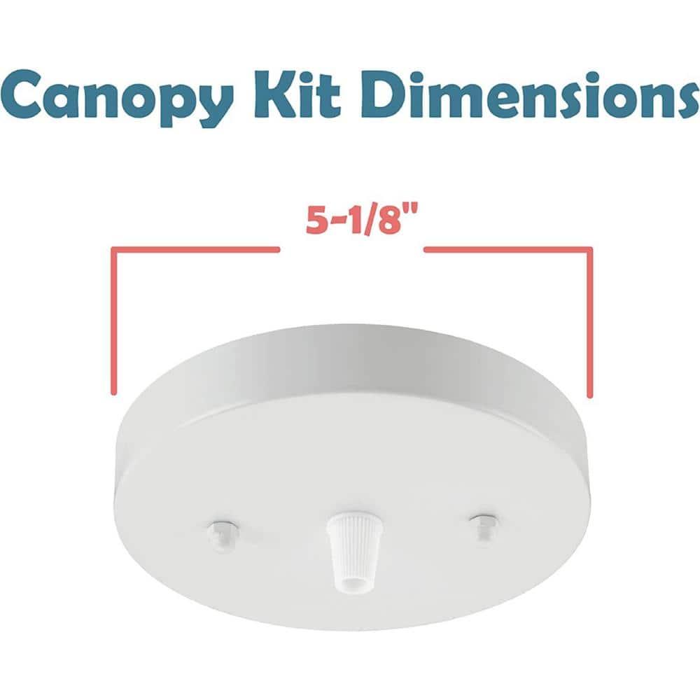 Aspen Creative 21512-22 Canopy Kit, 5-1/8"D, 7/16" Center Hole, Matte White, 2PK