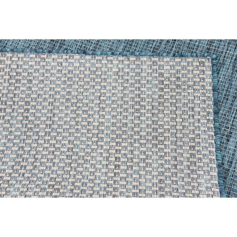 Unique Loom 4' 1 x 6' 1 Rectangle Indoor/Outdoor Solid Teal Area Rug