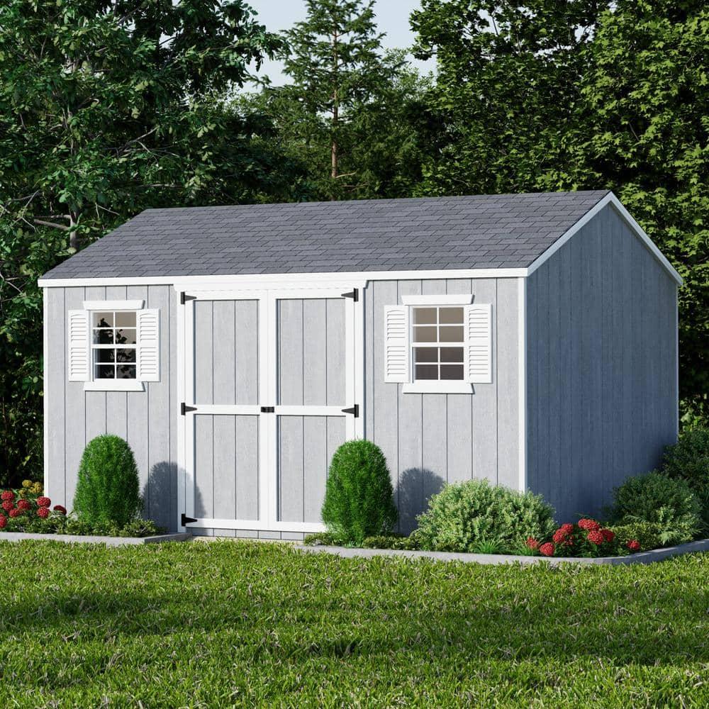 Little Cottage Co. 12x14 Value Workshop Shed with Operable Windows and Floor, Outdoor Wood Storage Do-It-Yourself Precut Kit