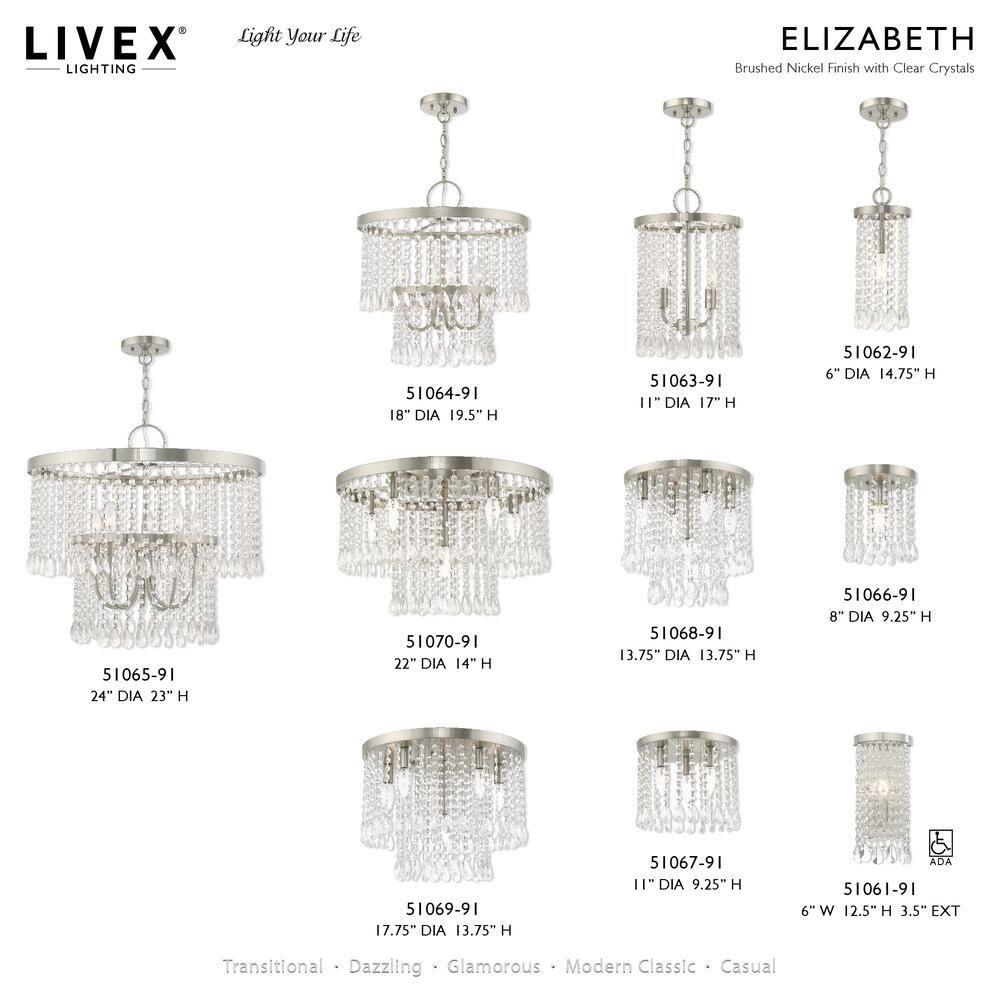 Livex Lighting Elizabeth 1 - Light Wall Light in  Brushed Nickel