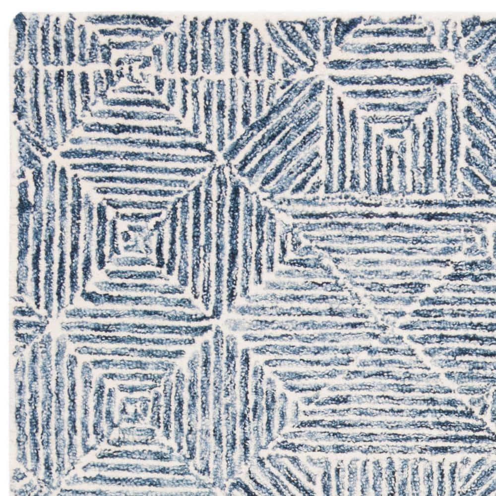 SAFAVIEH Abstract Brock Geometric Area Rug, Blue/Ivory, 4' x 6'