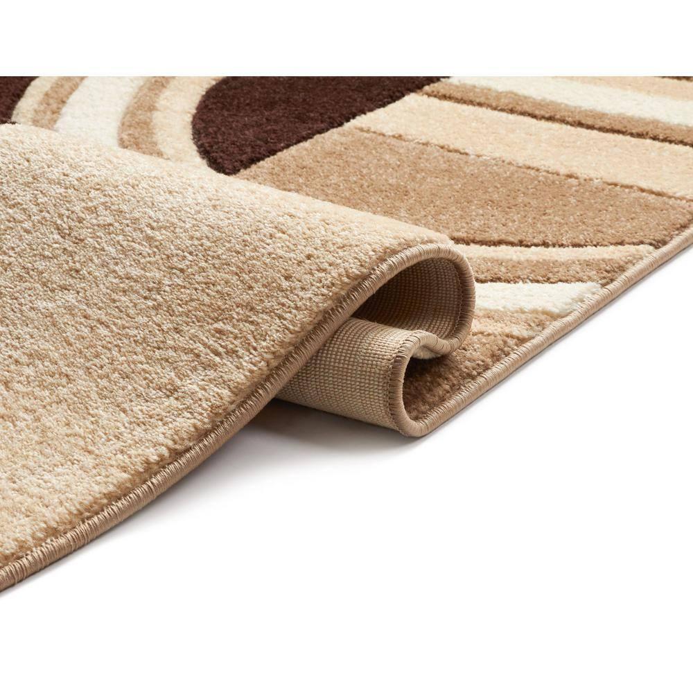 Well Woven Ruby Galaxy Waves Modern Geometric Ivory 3'11" x 5'3" Area Rug