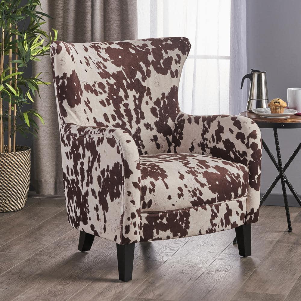 Noble House Siena Classic Milk Cow Velvet Club Chair, Beige