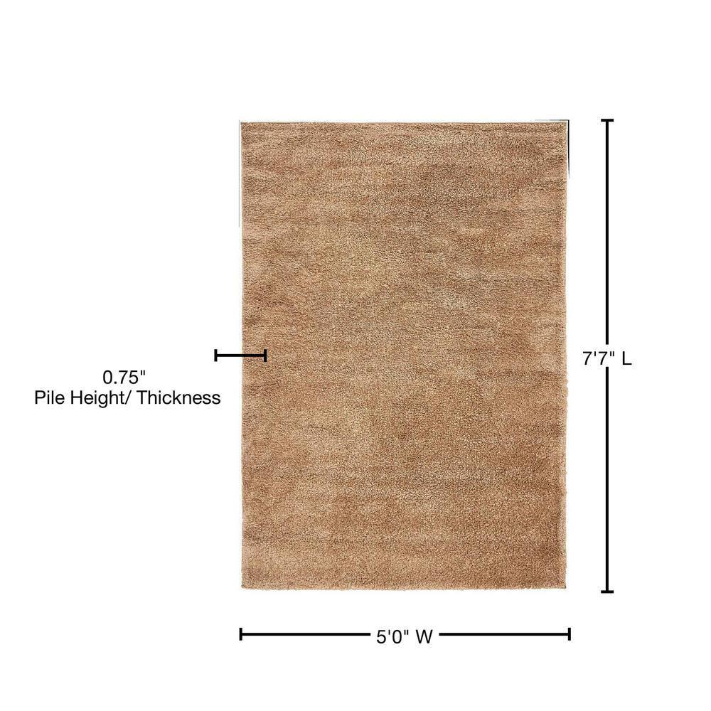 Unique Loom 5' 0 x 7' 7 Solo Calabasas Light Brown Area Rug