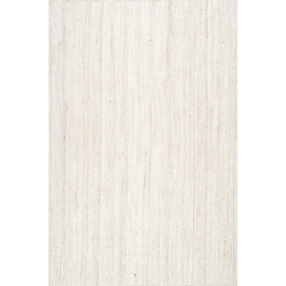 4'x6' Hand Woven Rigo Jute Area Rug Off White - nuLOOM: Farmhouse Style, Low Pile, Indoor Use, Rectangle Shape