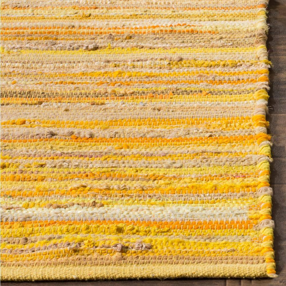 Rag Rug RAR130 Hand Woven Indoor Area Rug - Yellow/Multi - 4'x6' - Safavieh.