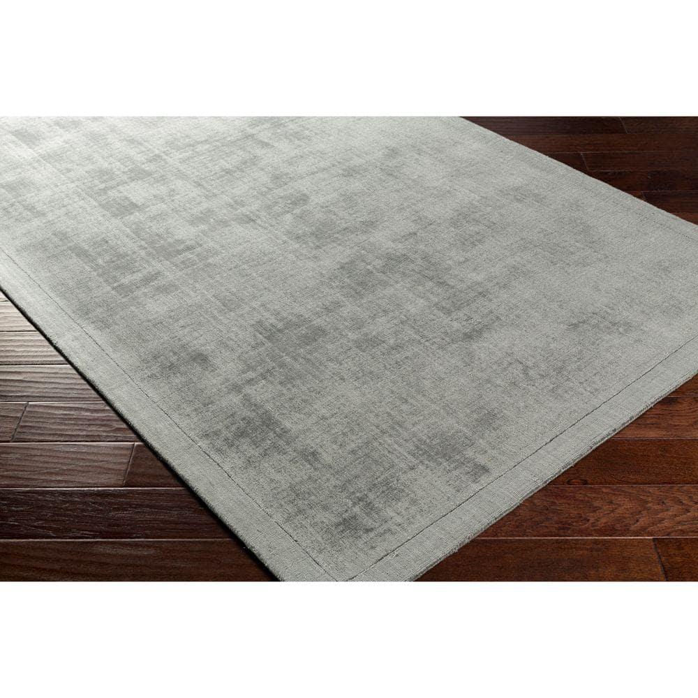 Handmade Gray Wool-Viscose 8' x 10' Rectangular Area Rug