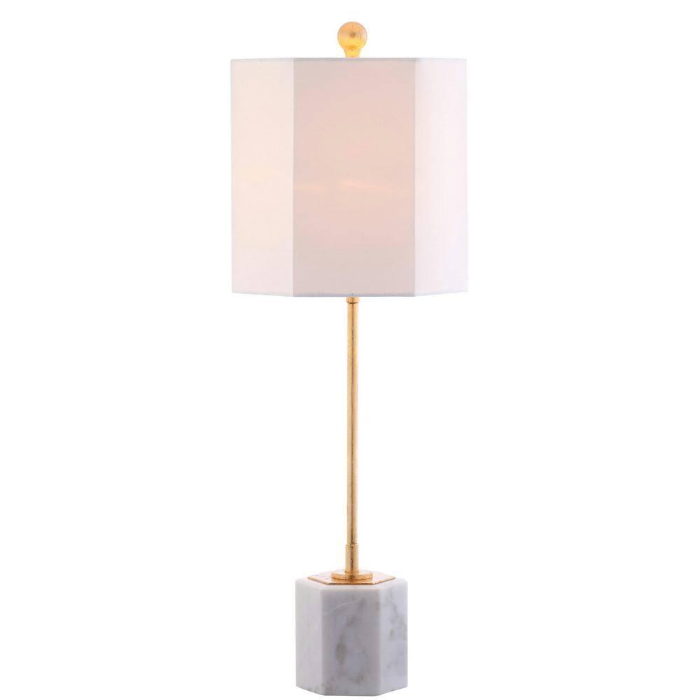 Magdalene Marble Table Lamp (Set of 2) - 29 Inch Height - TBL4069 - White Marble/Gold - Safavieh