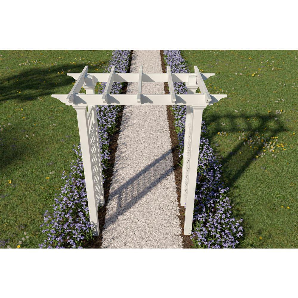 Fairfield White Vinyl Traditional Garden Arbor