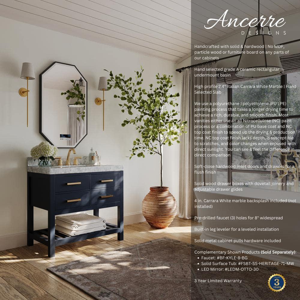 Carrie 36'' Single Bathroom Vanity with Carrara Marble Top