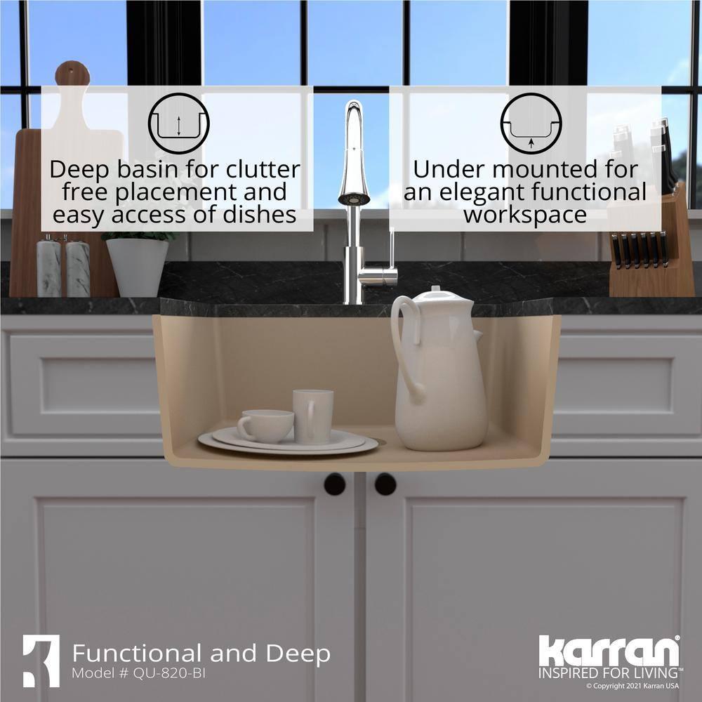 Karran Undermount Quartz Composite 31-3/4'' X 19-1/4'' Single Bowl Kitchen Sink