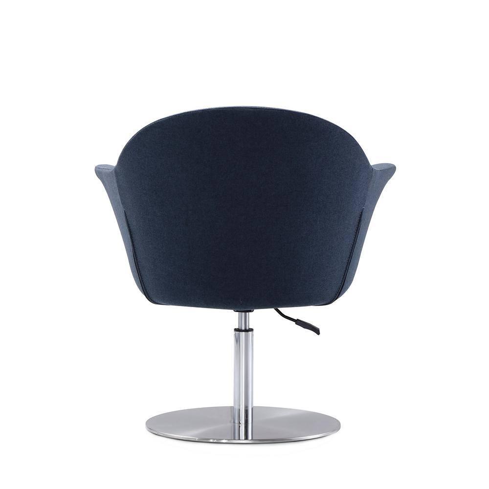 Manhattan Comfort Voyager Fabric Height Adjustable Accent Chair in Smokey Blue