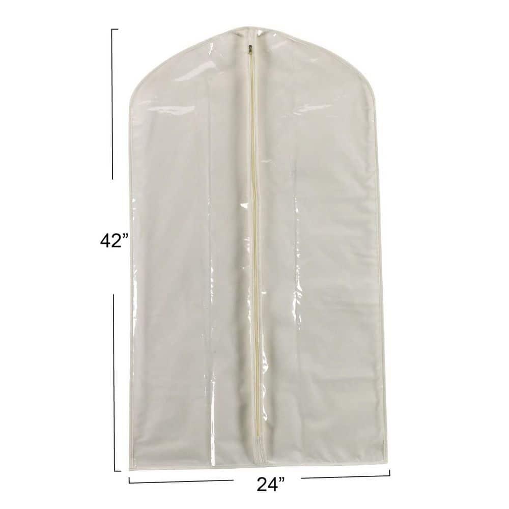 Suit Protector Garment Bag, Canvas Backing and Clear Front, Convenient Full-Length Zipper