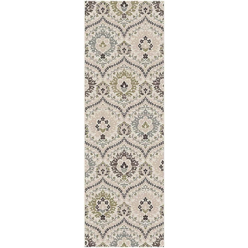 Superior Augusta Oriental Indoor Area Runner, 2' x 11', Beige-Brown