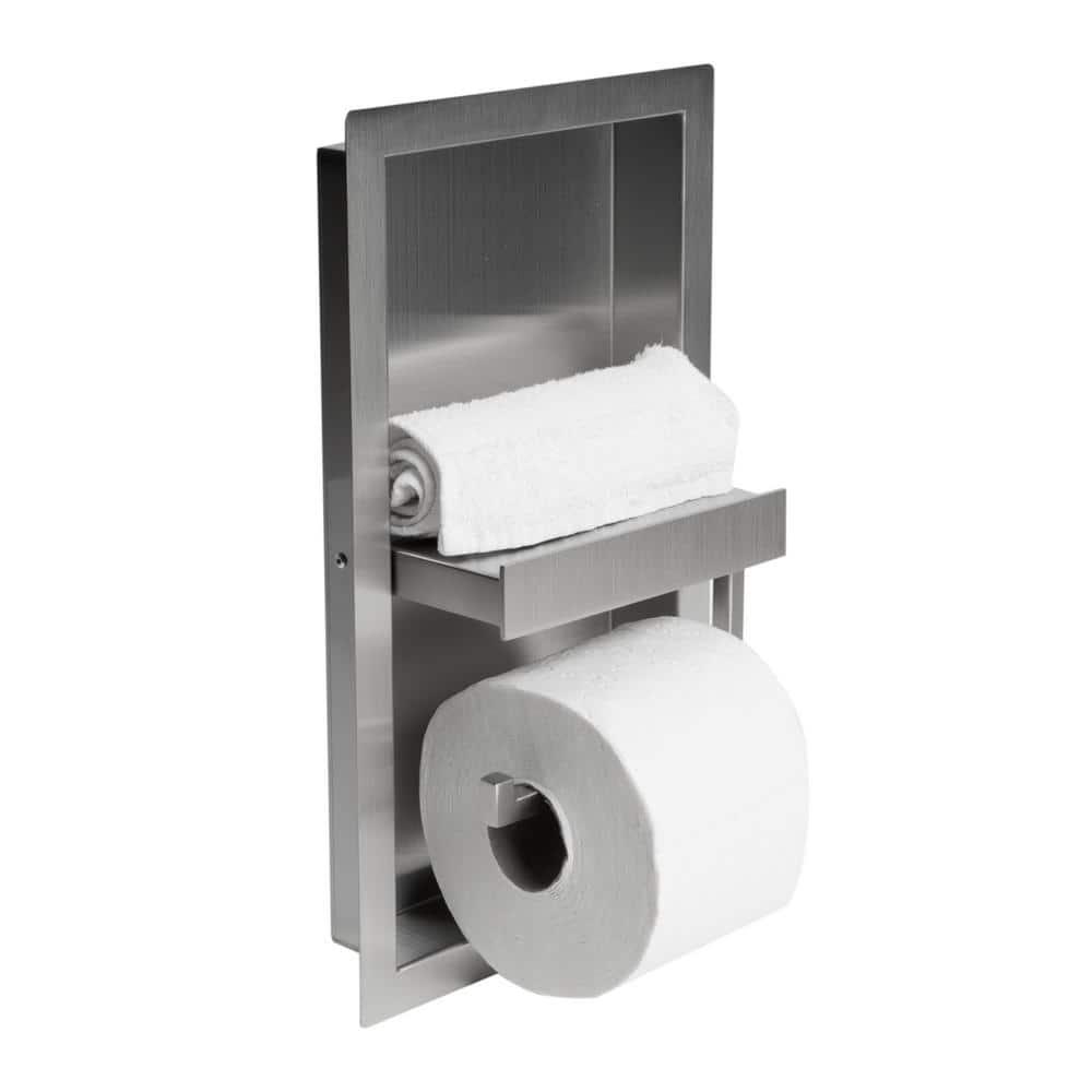 PVD Stainless Steel Recessed Toilet Paper Holder / Bathroom Niche