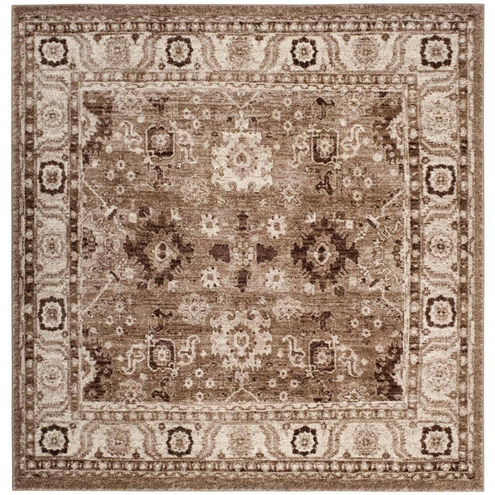Vintage Hamadan VTH214 Power Loomed Area Rug - Taupe - 9'x9' - Safavieh.