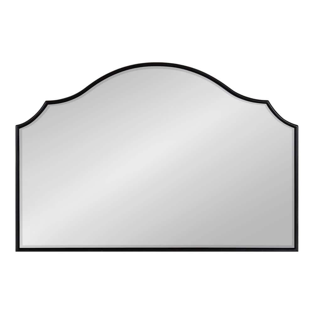 Kate and Laurel Leanna Glam Horizontal Wall Mirror, 20 x 30, Black, Sophisticated Large Mirror for Wall