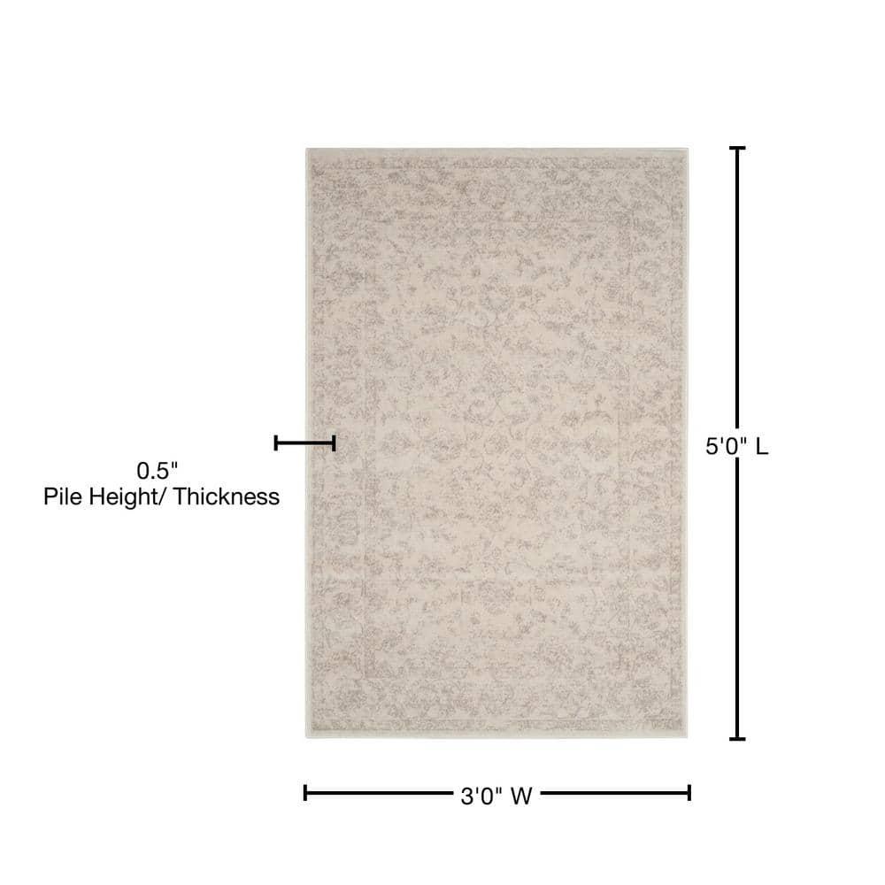 Carnegie CNG621 Power Loomed Accent Rug - Cream/Light Grey - 3'x5' - Safavieh.
