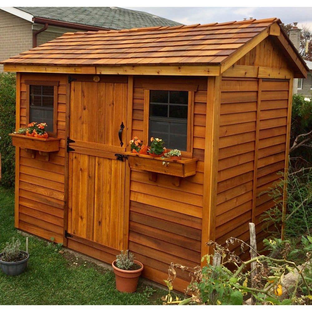 Outdoor Living Today 9 ft. W x 6 ft. D Cabana Cedar Wood Garden Shed
