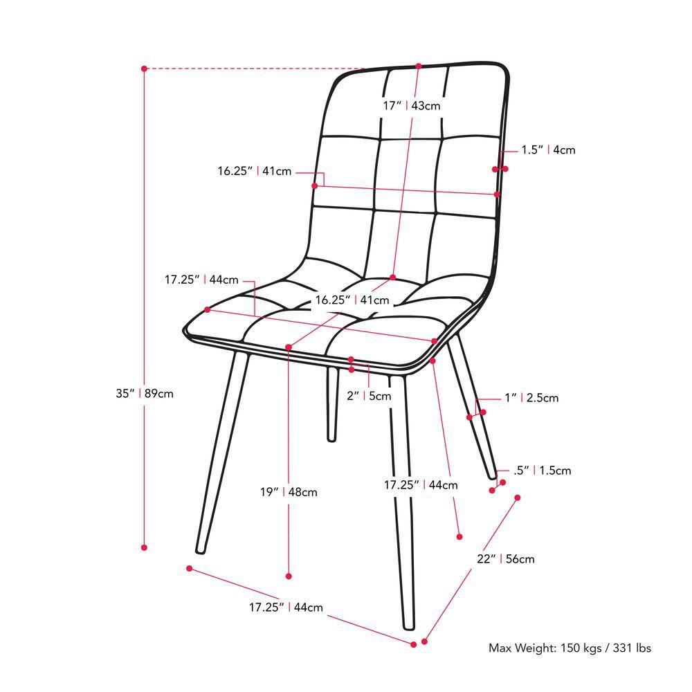 CorLiving Nash Modern Black Velvet Upholstered Dining Chair Set of 2 - Dining Room Chairs, Kitchen Chairs, Side Chairs for Dining Table - Stylish Chair Set for Kitchen & Dining Room