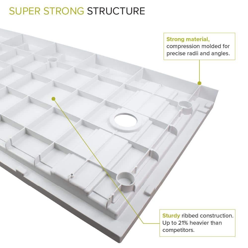 Transolid FLU6032L-31 60'' W 32'' D Rectangular Single Shower Base