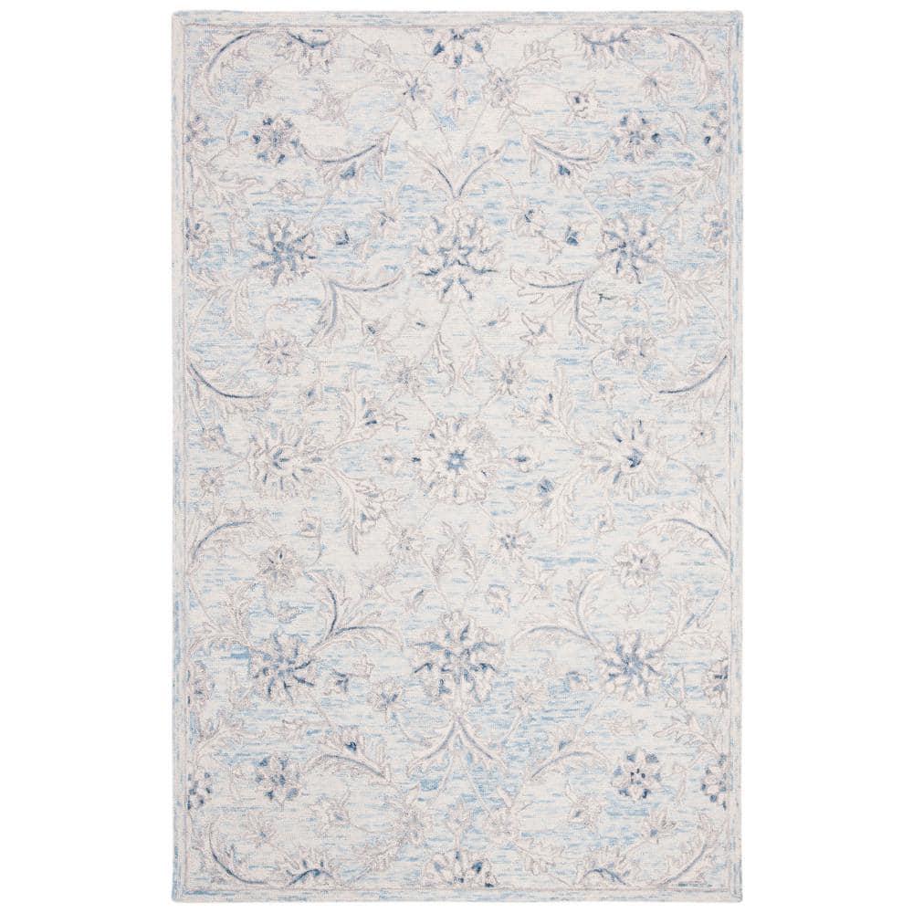 Micro-Loop MLP506 Hand Tufted Indoor Area Rug - Light Blue/Ivory - 4'x6'- Safavieh