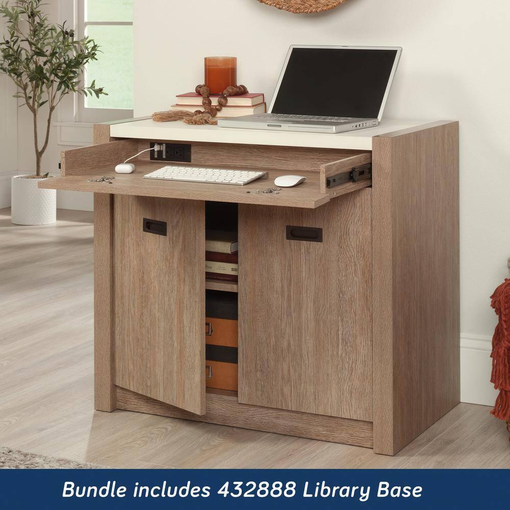Dixon City Library Base Hutch Ste, Brushed Oak Finish
