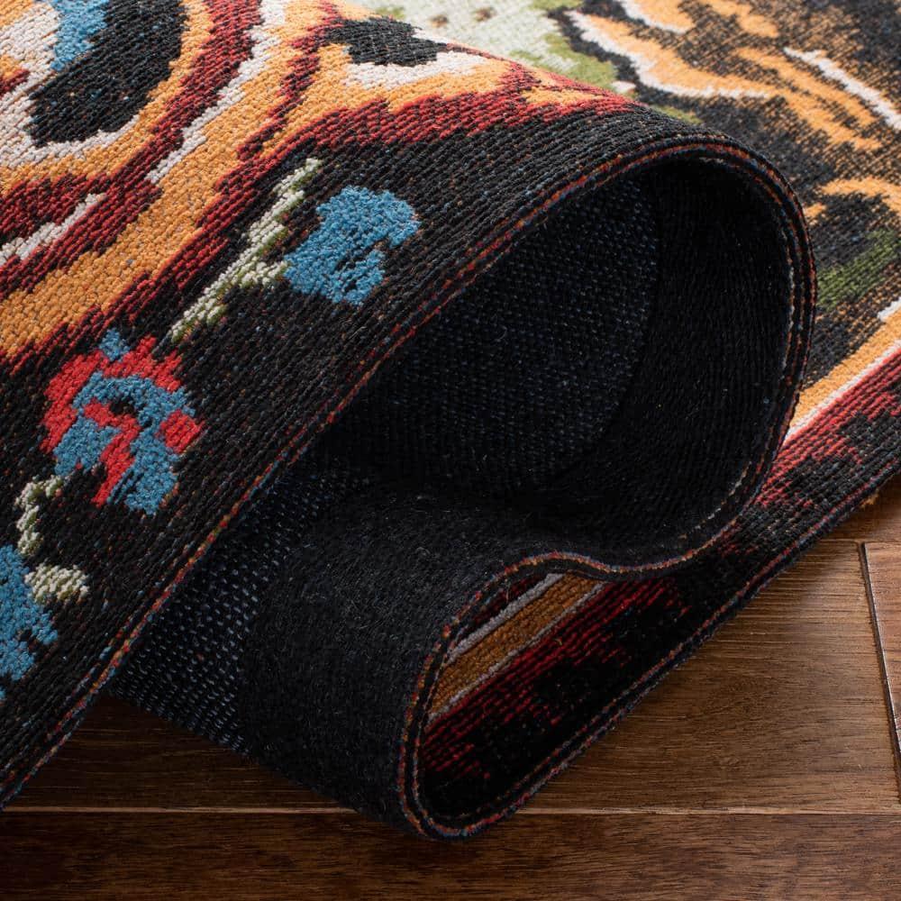 Classic Vintage CLV301 Power Loomed Runner Rug - Black/Multi - 2'3"x12' - Safavieh.