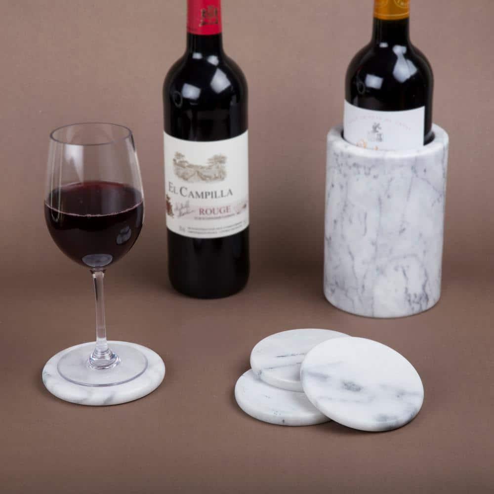 Mercer41 Raniyha Marble Round Coaster 4-Pack