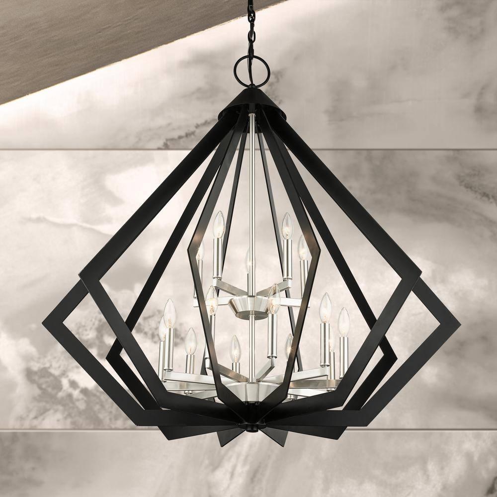 Dorrance 15-Light Black Diamond Foyer Chandelier