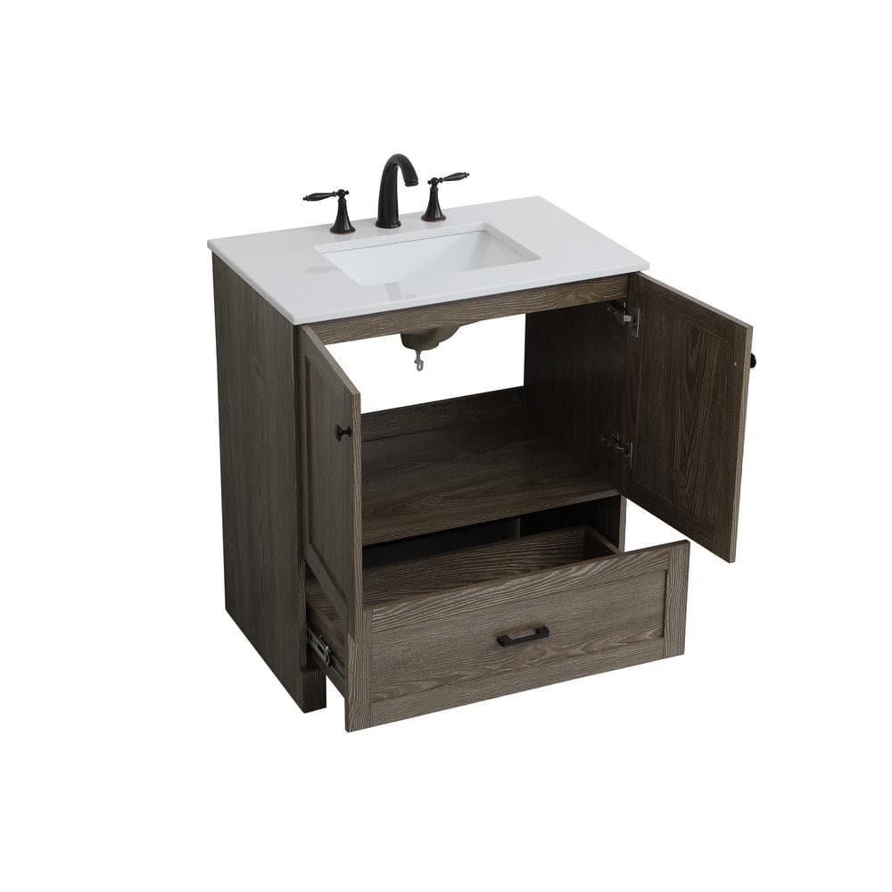 Elegant Kitchen and Bath Elegant Kitchen and Bath 30 Inch Single Bathroom Vanity with Backsplash