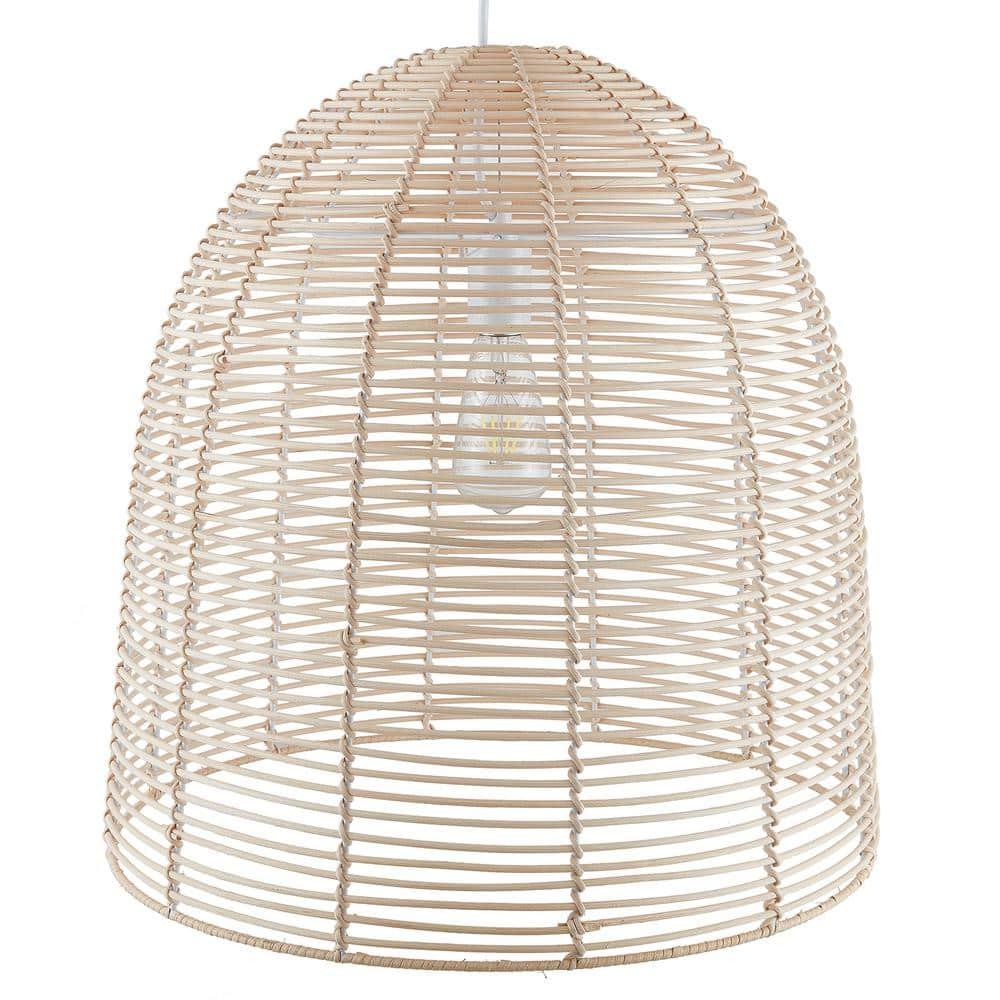 SEI Furniture Formosa Coastal Rattan Cage Pendant Lamp in Natural