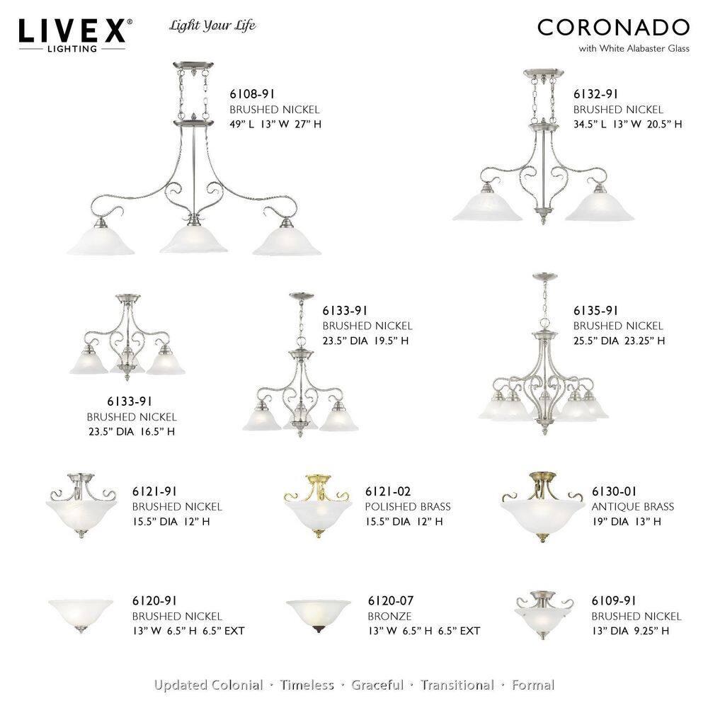 Livex Lighting Coronado 3 - Light Chandelier in  Brushed Nickel